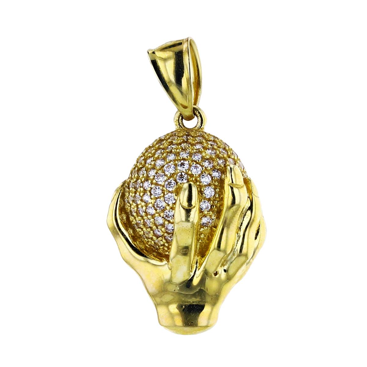 14K "Hand On Globe" Pendant